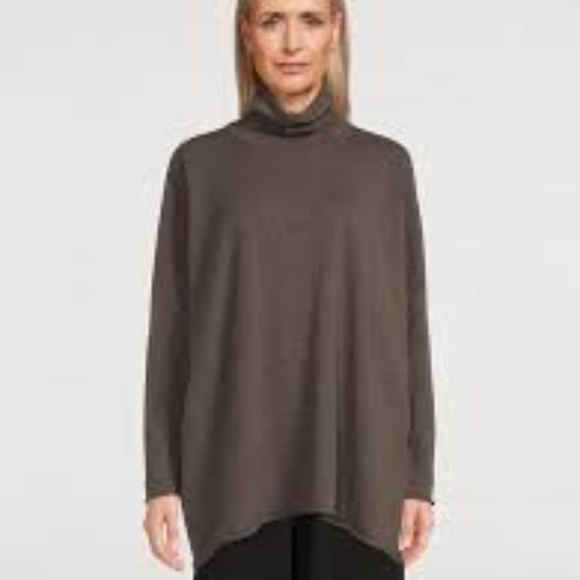 DEMYLEE NYC Grey 100% Cashmere Scrunch Neck Turtleneck A Line Sweater S - Picture 5 of 5